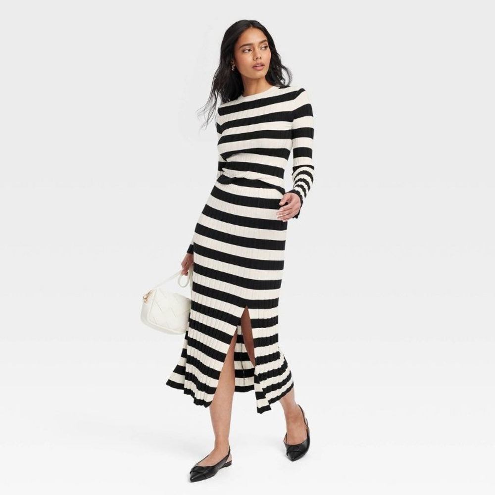Target A New Day Striped Black and White Knit Sweater Top